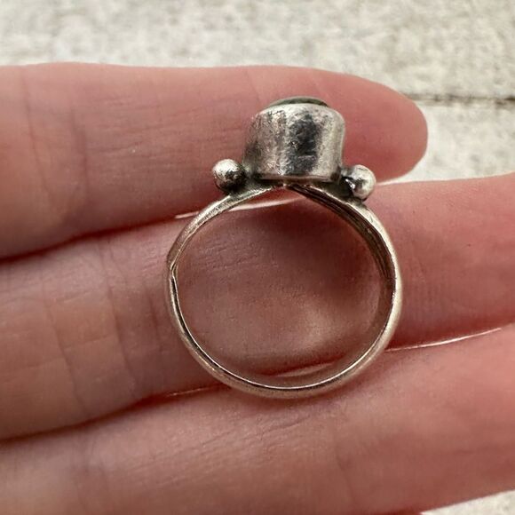 Vintage Native American Deep Turquoise Sterling Ring - Picture 3 of 10